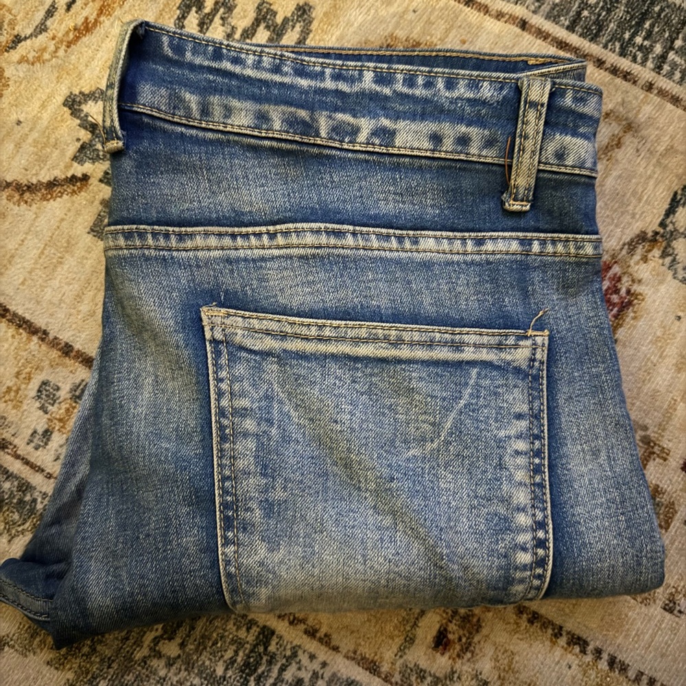 Classic Blue Denim Jeans with Ankle Zips